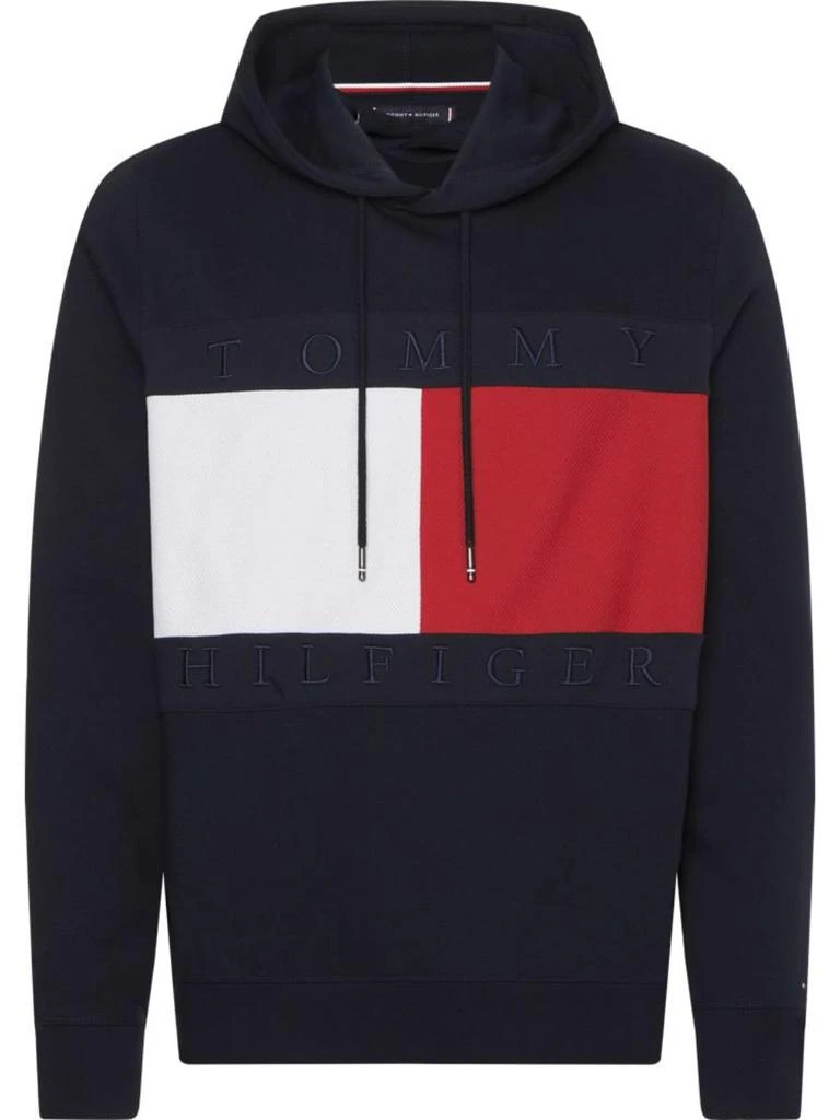 商品Tommy Hilfiger|Navy man blue stutcure flag hoody tommy hilfiger mw0mw28528-dw5,价格¥1474,第1张图片