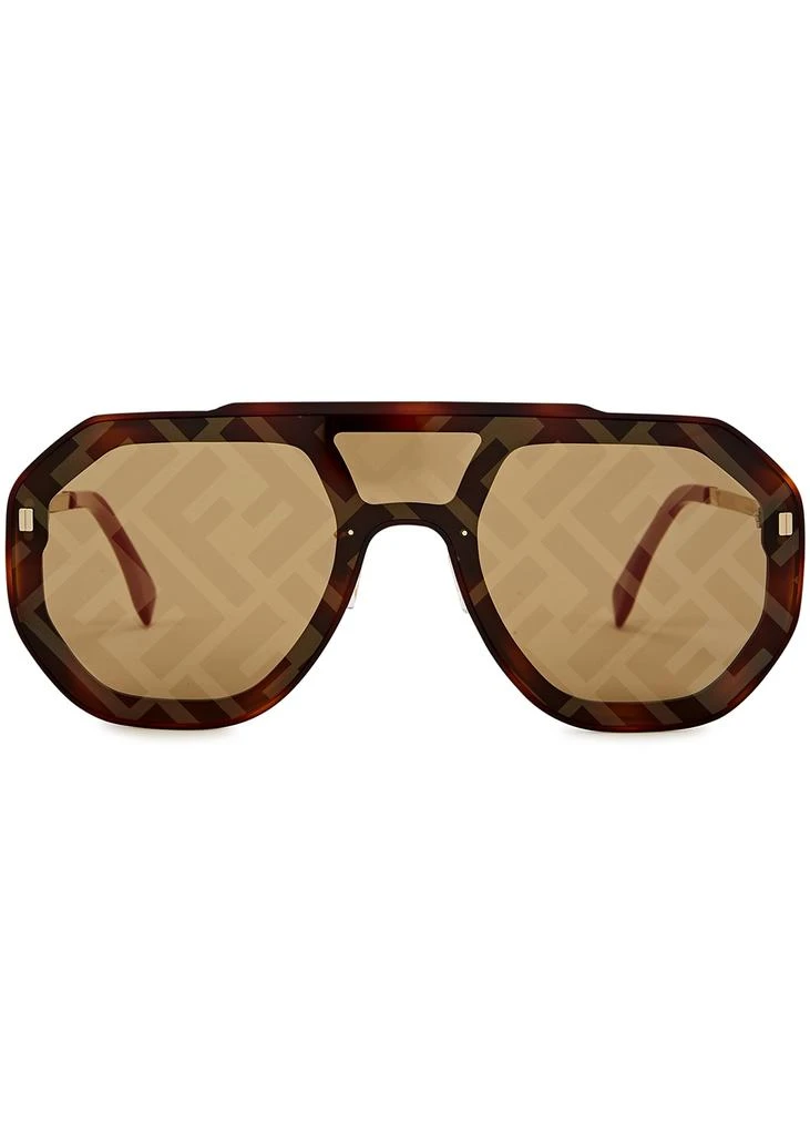商品Fendi|Tortoiseshell FF-print aviator-style sunglasses,价格¥2815,第2张图片详细描述