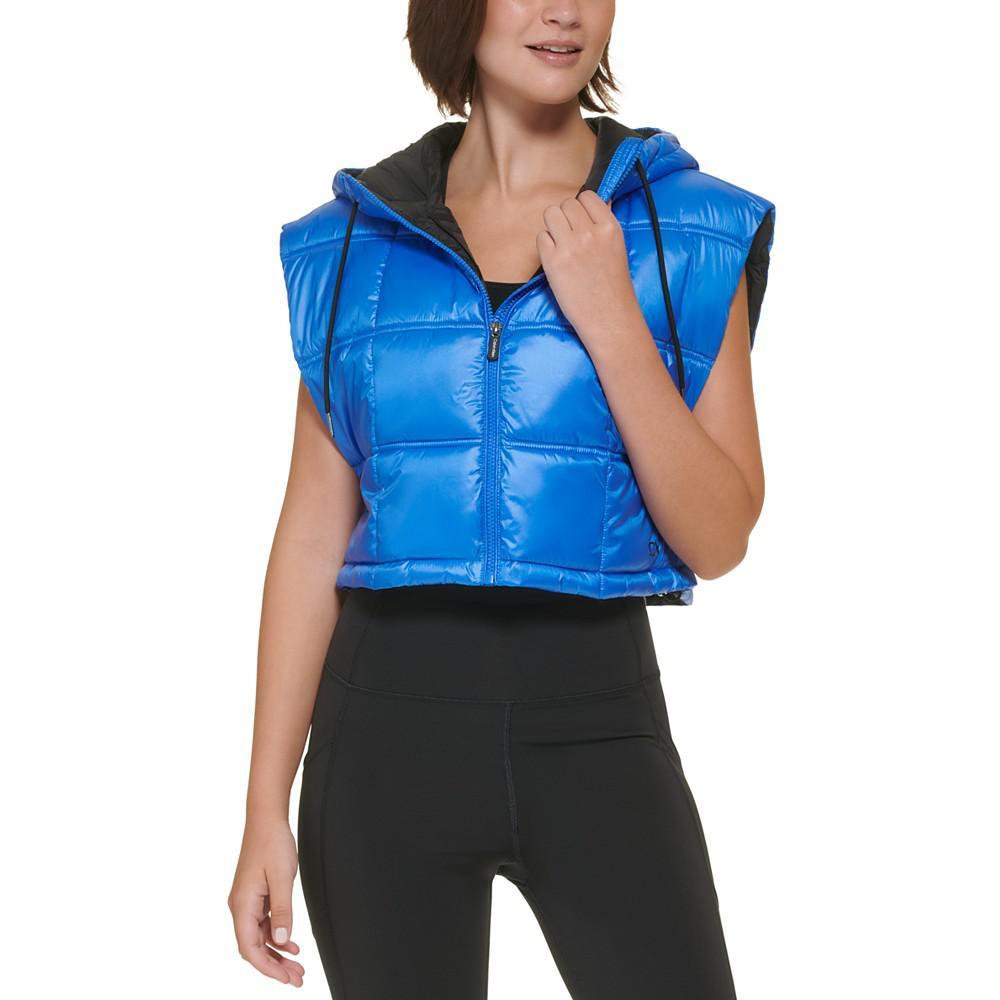 商品Calvin Klein|Women's Cropped Hooded Boxy Vest,价格¥321-¥385,第1张图片