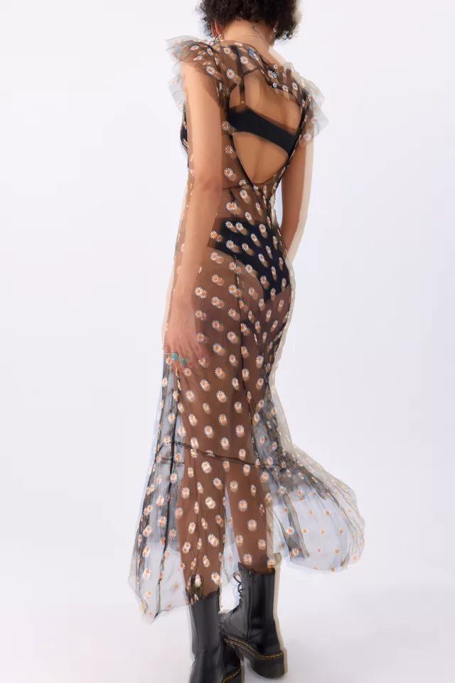 UO Dahlia Sheer Embroidered Midi Dress商品第4张图片规格展示