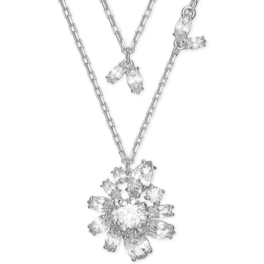 商品Swarovski|Silver-Tone Crystal Floral Layered Necklace, 14-1/8" + 2" extender,价格¥1661,第1张图片