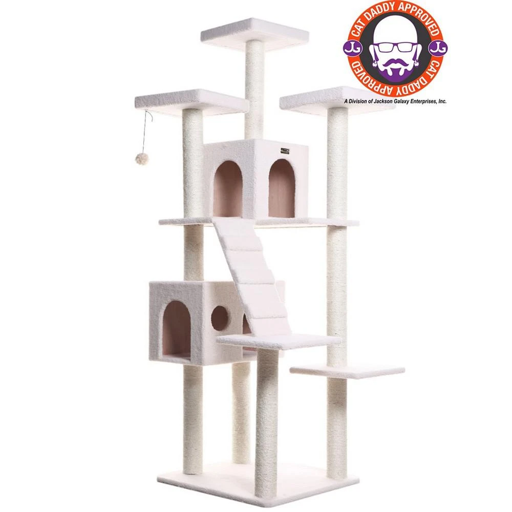 商品Macy's|Real Wood Cat Tree, Multi Levels With Ramp, 3 Perches & 2 Condos,价格¥2926,第3张图片详细描述
