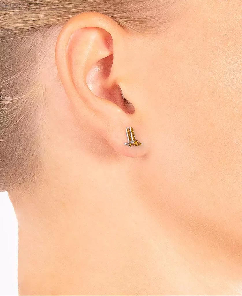商品Giani Bernini|Crystal (0.24 ct.t.w) Pave Cowboy Boots Stud Earrings in Sterling Silver,价格¥132,第2张图片详细描述