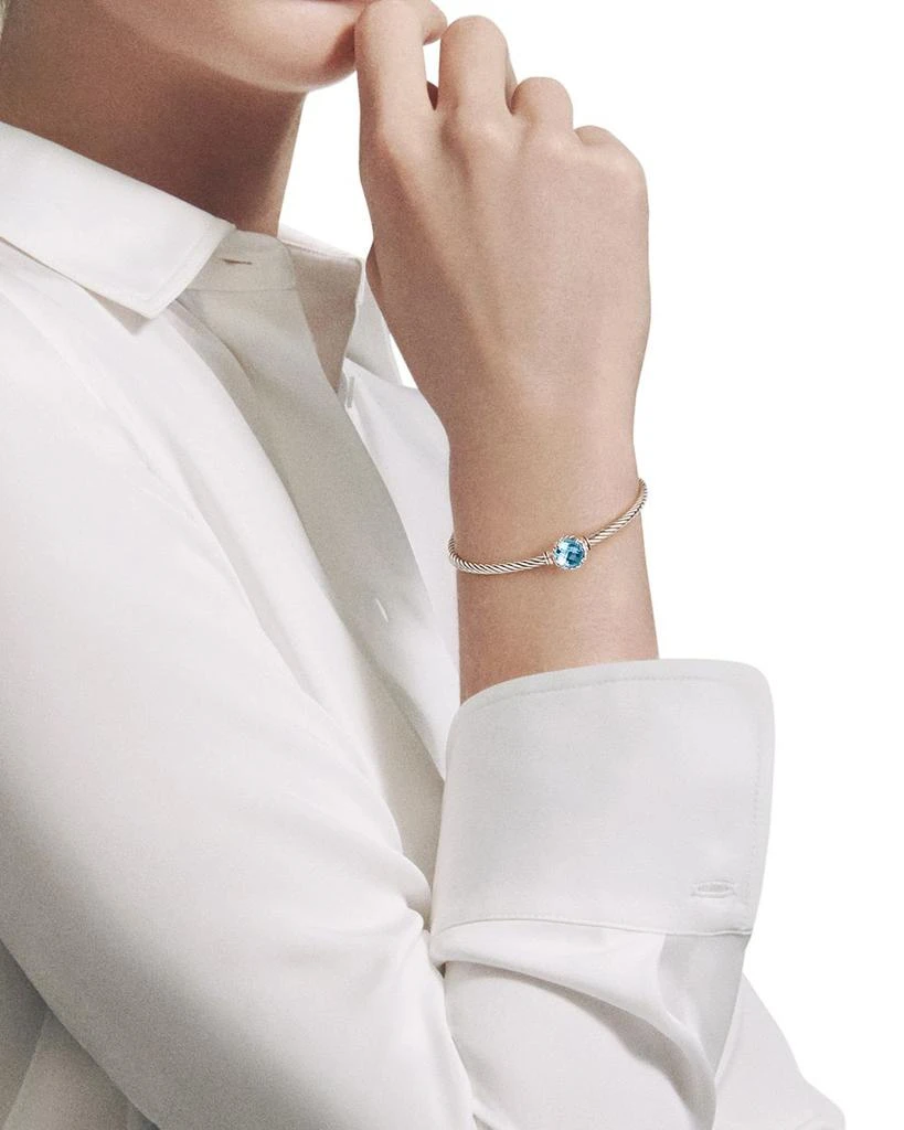 Châtelaine Bracelet with Blue Topaz 蓝托帕水晶银绞绳手环 商品