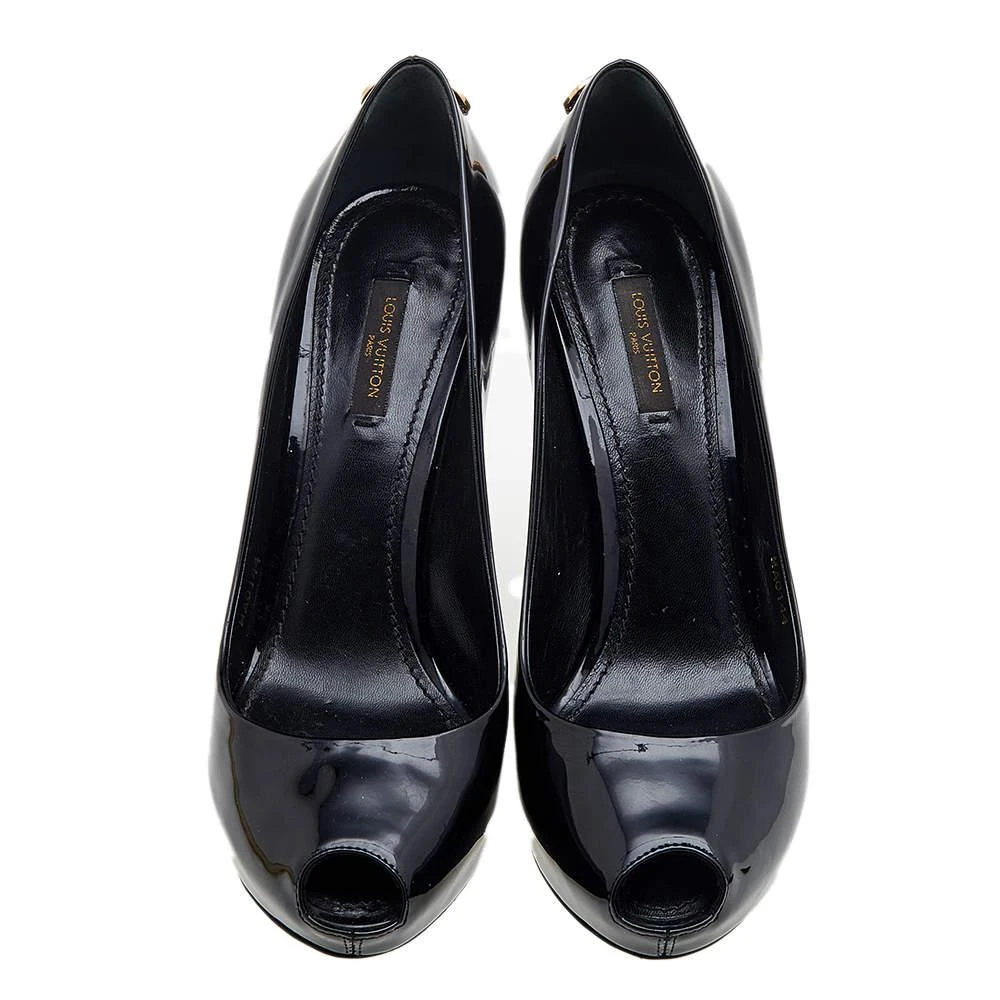 商品[二手商品] Louis Vuitton|Louis Vuitton Black Patent Leather Oh Really! Peep Toe Pumps Size 38.5,价格¥2557,第3张图片详细描述