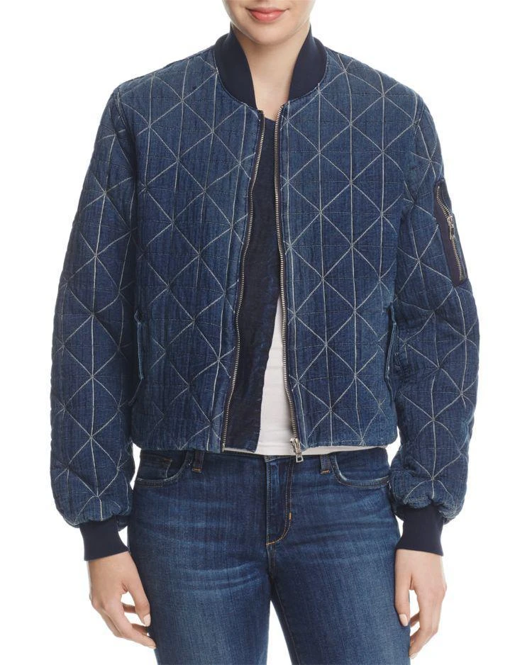 商品Hudson|Quilted Denim Bomber Jacket,价格¥766,第1张图片