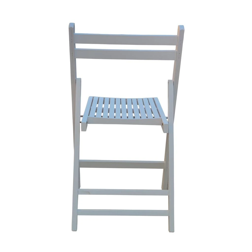 Furniture Slatted Wood Folding Special Event Chair - White 商品