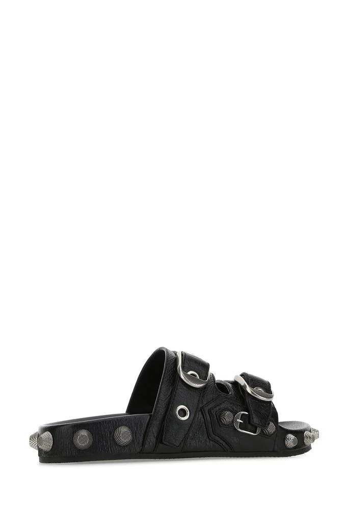 商品Balenciaga|Black leather Cagole slippers,价格¥5678,第2张图片详细描述
