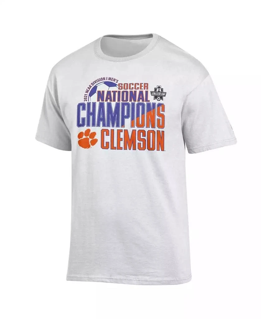 商品CHAMPION|Men's White Clemson Tigers 2021 NCAA Men's Soccer National Champions T-shirt,价格¥158,第2张图片详细描述