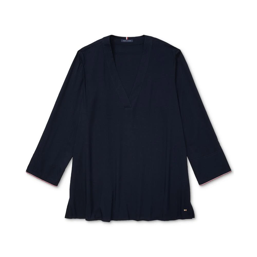 商品Tommy Hilfiger|Women's V-Neck Top with Wide Neck Opening,价格¥171,第1张图片