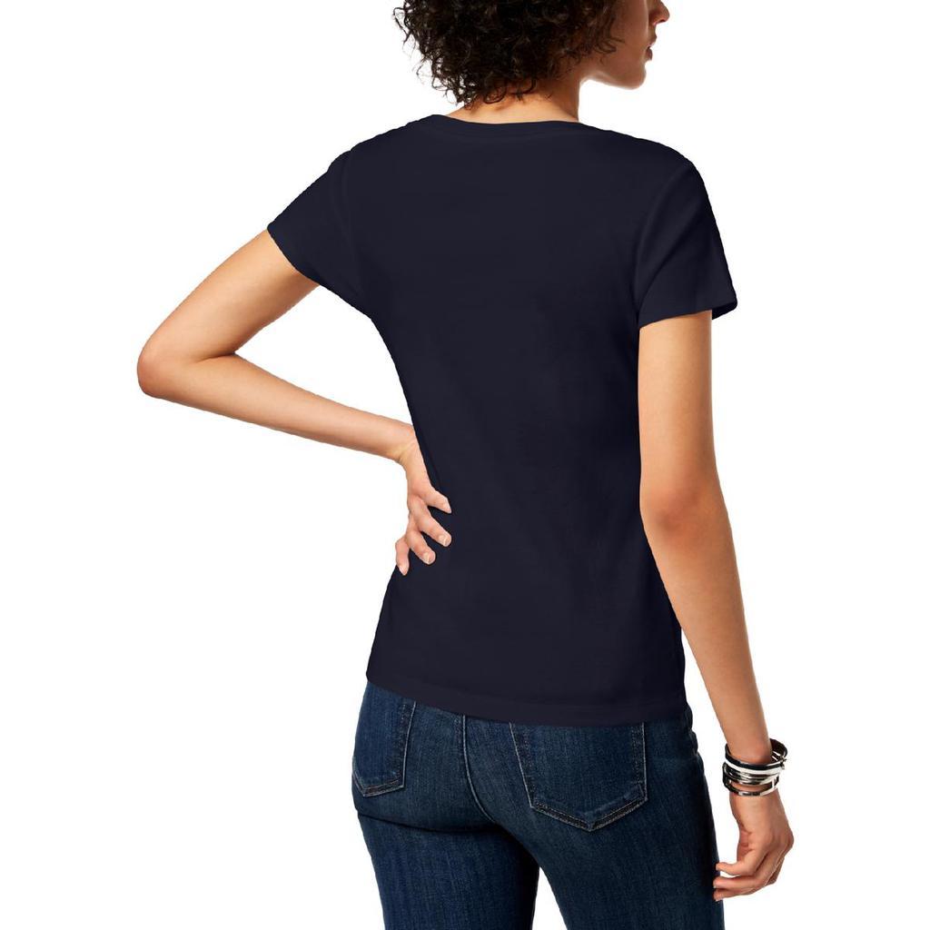 商品Tommy Hilfiger|Tommy Hilfiger Womens Crew Neck Short Sleeves T-Shirt,价格¥96,第5张图片详细描述