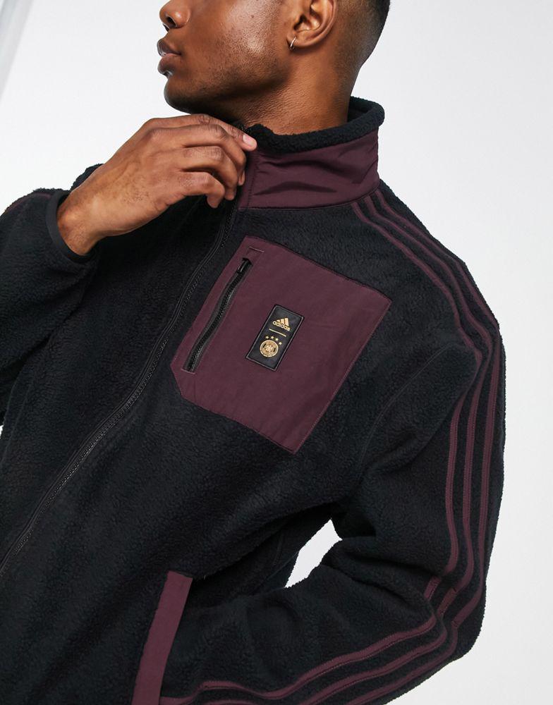 adidas Football Germany World Cup 2022 Lifestyler fleece jacket in black商品第3张图片规格展示