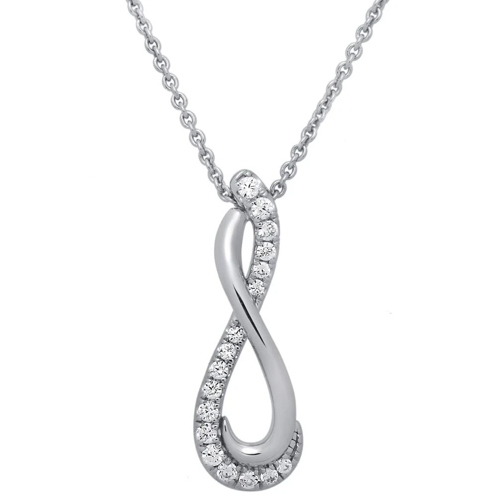 商品Macy's|Diamond Infinity Pendant Necklace (1/5 ct. t.w.) in Sterling Silver, 16" + 2" extender,价格¥750,第1张图片