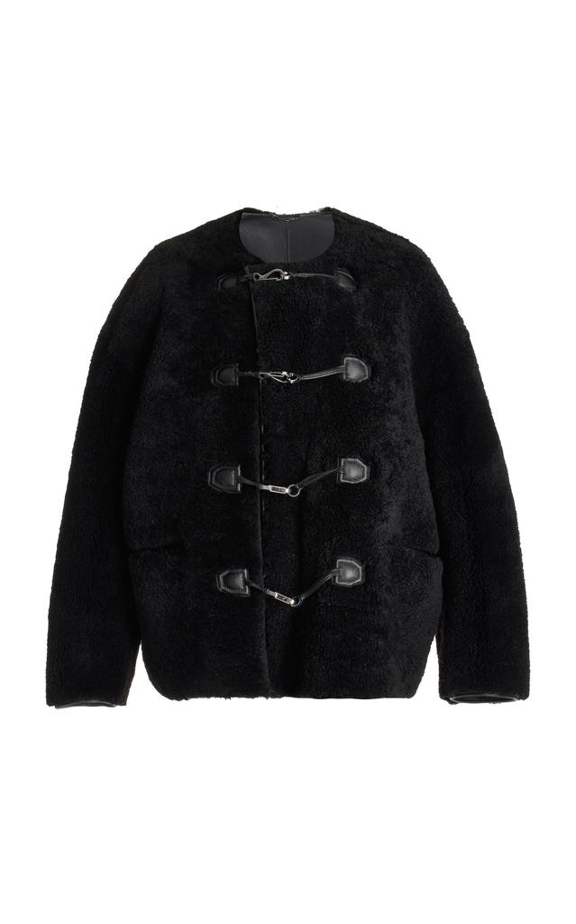 Toteme - Women's Teddy Shearling Clasp Jacket - Black - M/L - Moda Operandi商品第1张图片规格展示