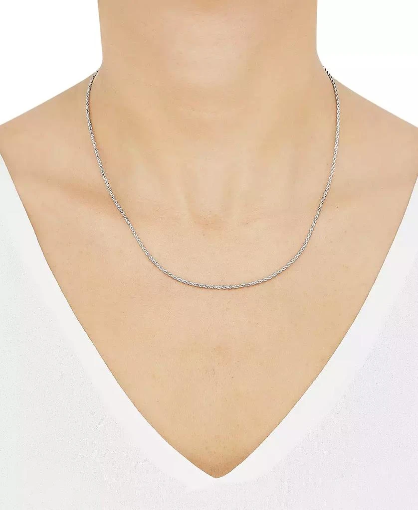 商品Macy's|Polished Glitter Rope Link 18" Chain Necklace in 10k White Gold,价格¥851,第2张图片详细描述