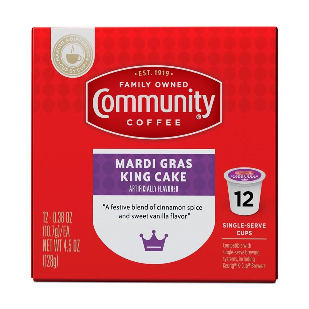 Mardi Gras King Cake Medium Roast Single Serve Pods, Keurig K-Cup Brewers, 72 Ct 商品
