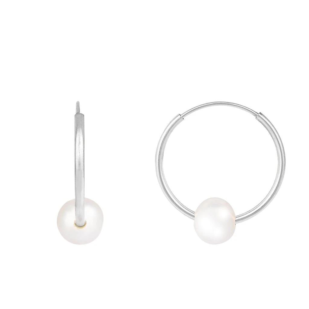 商品Splendid Pearls|5-6mm Pearl Hoop Earrings,价格¥521,第1张图片