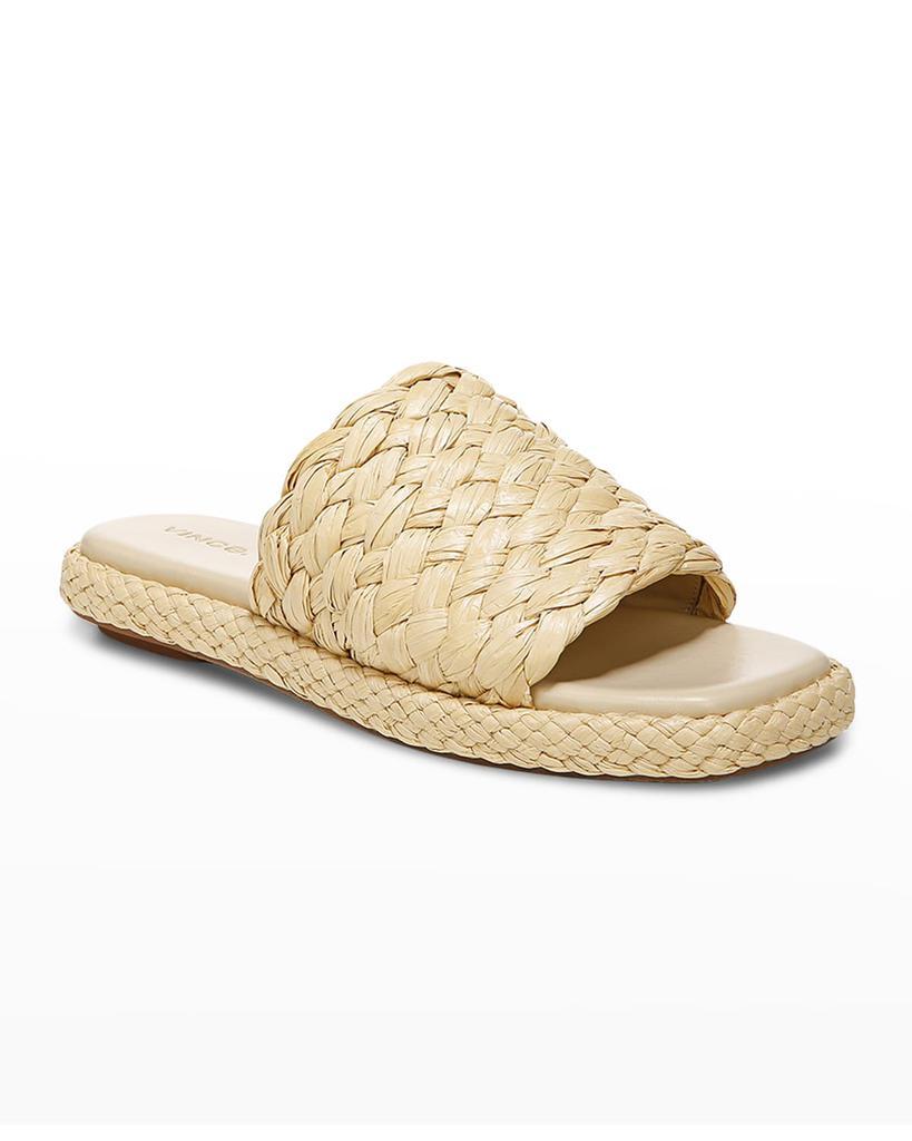 商品Vince|Rumi Raffia Flat Slide Sandals,价格¥824,第4张图片详细描述