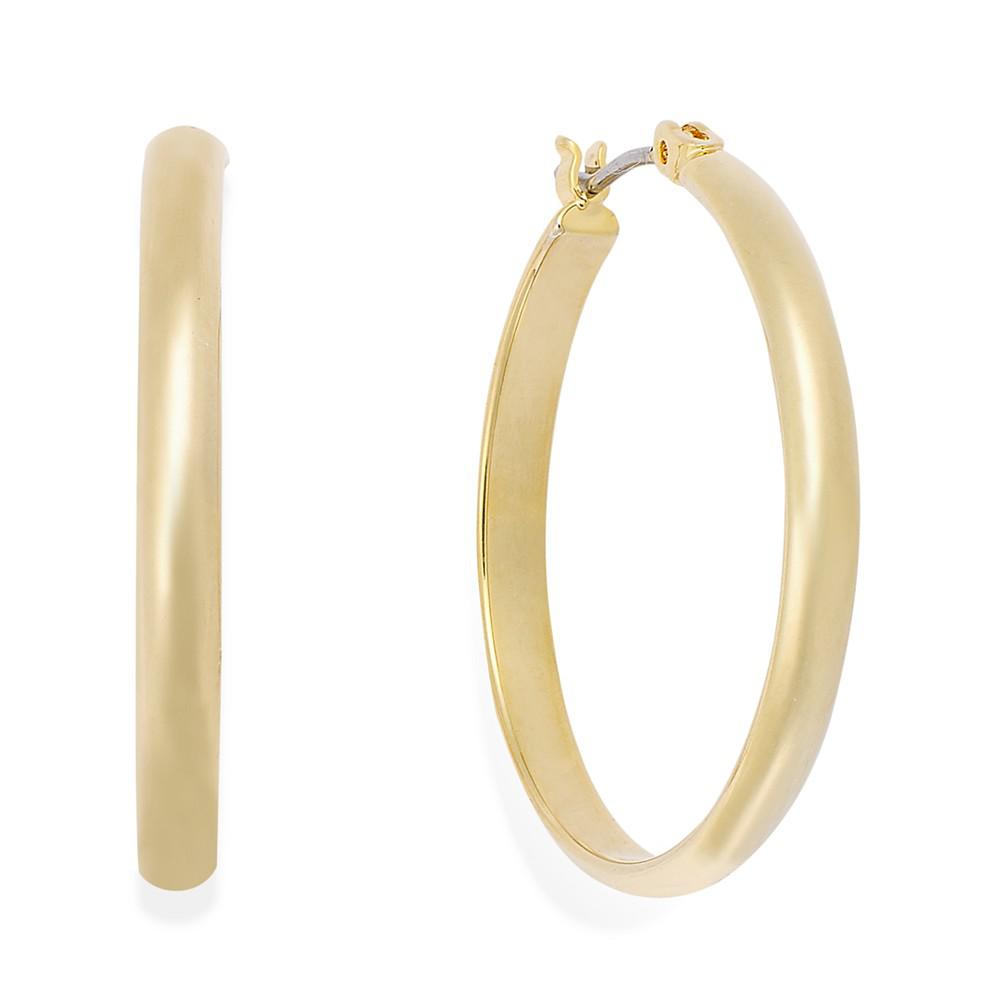 Medium Gold-Tone Band Hoop Earrings, 1"商品第1张图片规格展示