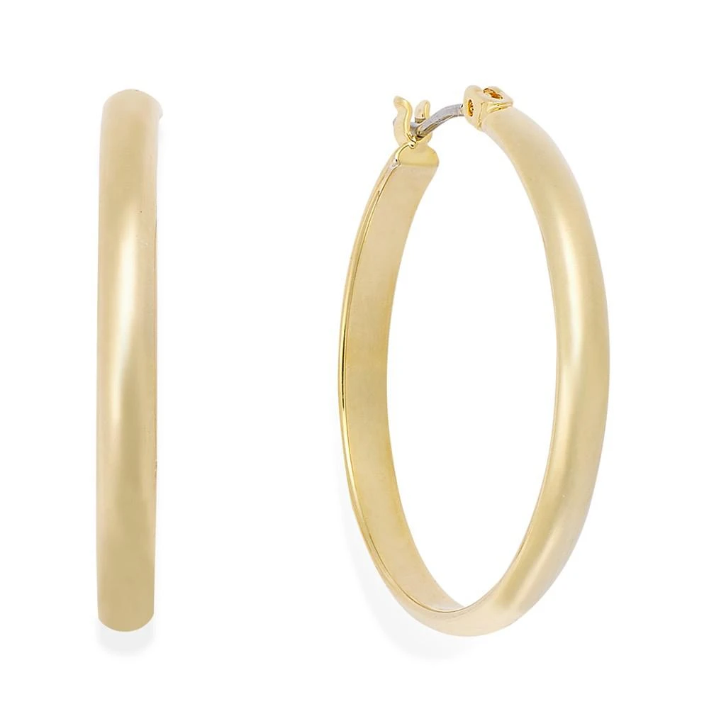 商品Charter Club|Medium Gold-Tone Band Hoop Earrings, 1",价格¥51,第1张图片