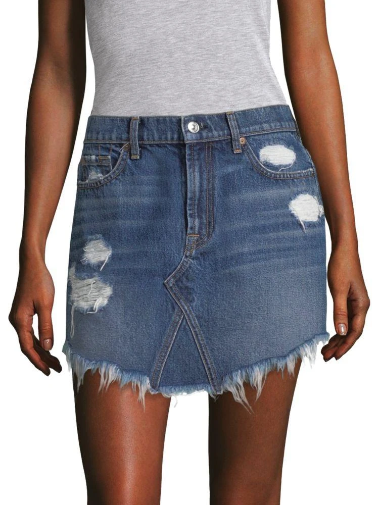 商品7 For All Mankind|Distressed Denim Skirt,价格¥317,第1张图片