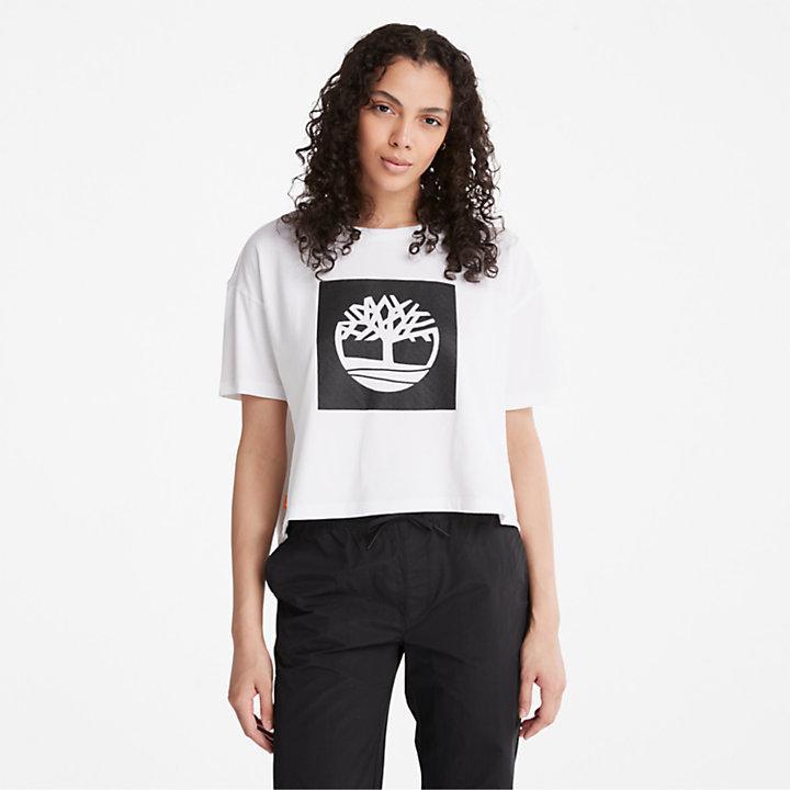 商品Timberland|Cropped Logo T-Shirt for Women in White,价格¥272,第1张图片