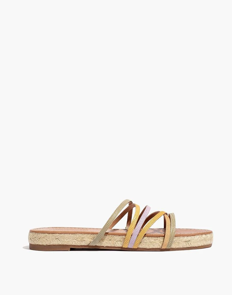 商品Madewell|The Kathryn Espadrille Slide Sandal in Colorblock Snake Embossed Leather,价格¥396,第2张图片详细描述