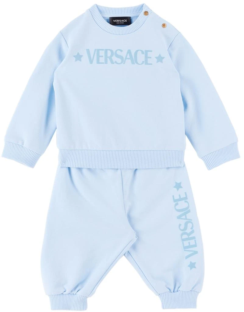 商品Versace|蓝色植绒婴儿运动套装,价格¥2103,第1张图片