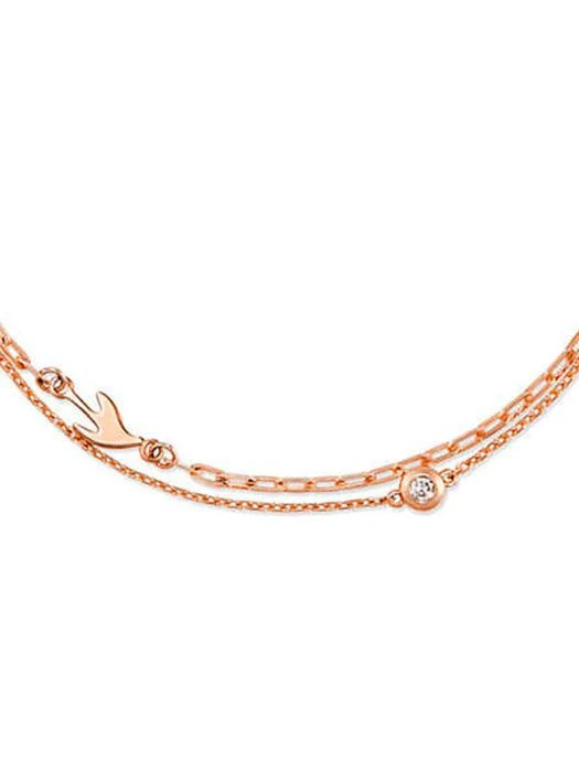 商品hyeres-lor|Colombe dOr 14K Double Chain Bracelet Dia_PinkGold,价格¥2820,第2张图片详细描述
