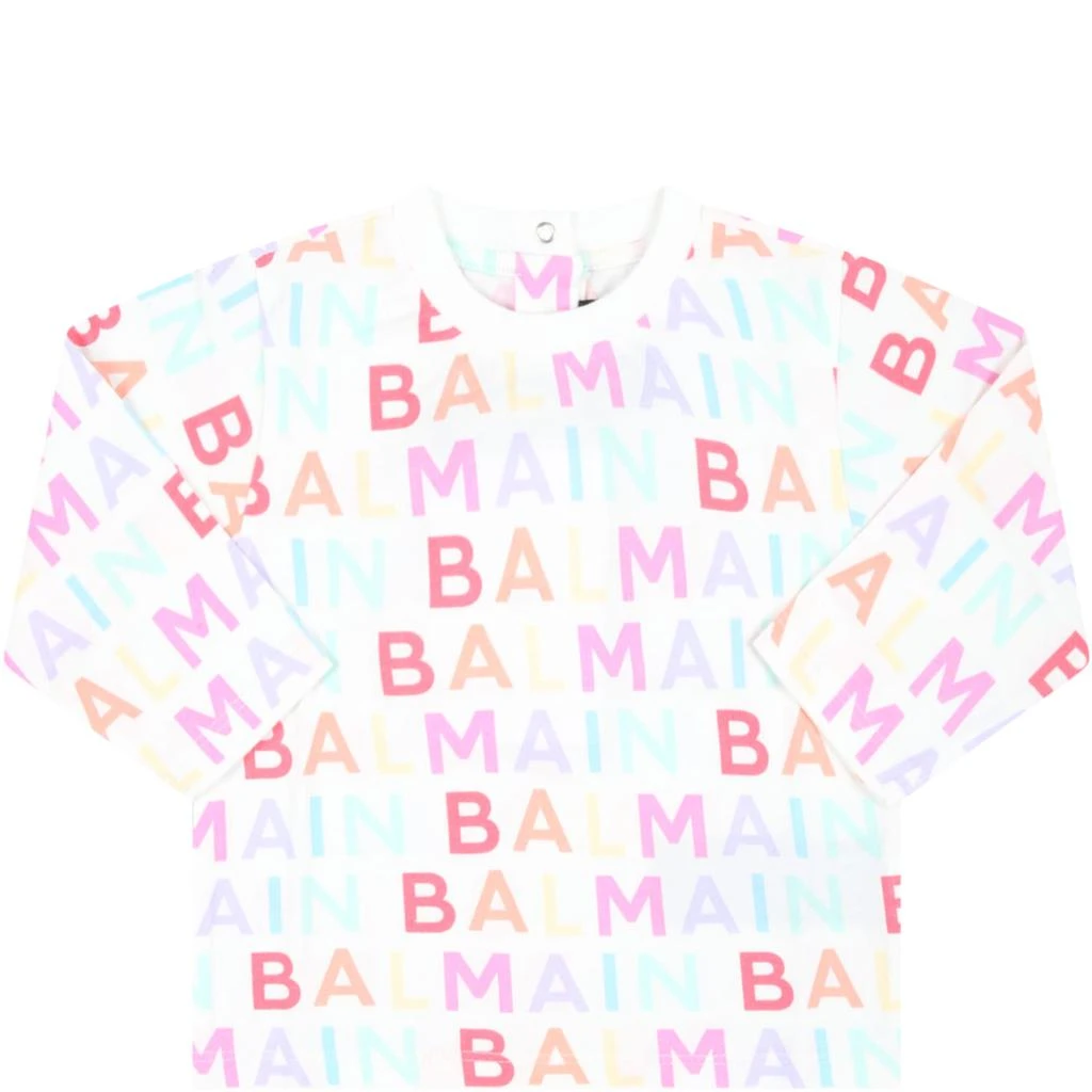 商品Balmain|White T-shirt For Babies With Logo,价格¥1291,第1张图片