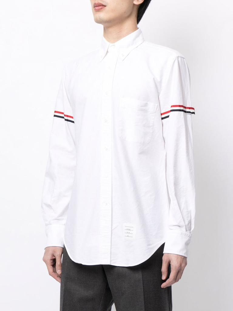 商品Thom Browne|THOM BROWNE MEN CLASSIC FIT SHIRT W/ RWB GROSGRAIN ARMBAND IN OXFORD,价格¥3315,第1张图片