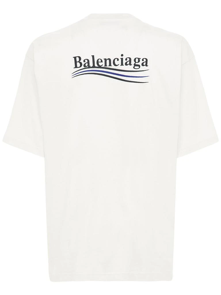 商品Balenciaga|Political Logo Cotton Jersey T-shirt,价格¥5175,第4张图片详细描述