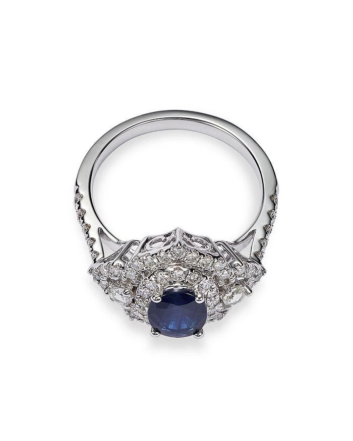 商品Bloomingdale's|Blue Sapphire & Diamond Double Halo Ring in 14K White Gold - 100% Exclusive,价格¥40178,第3张图片详细描述