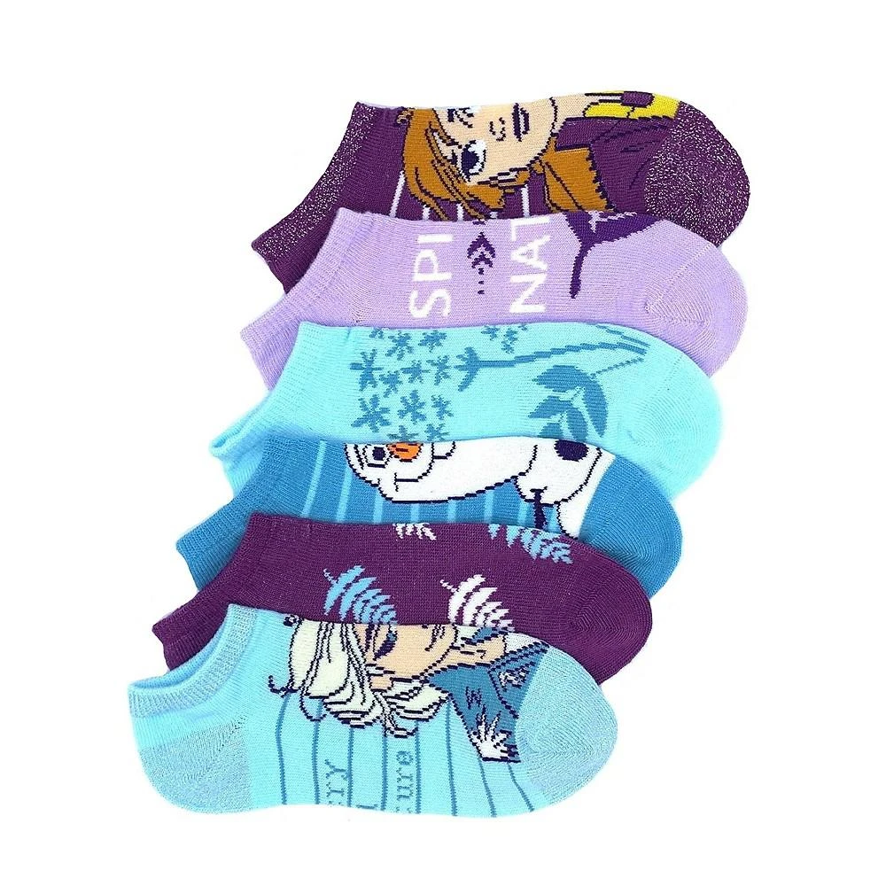 商品Disney Princess|Big Girls Frozen 2 No Show Socks, Pair of 6,价格¥80,第1张图片