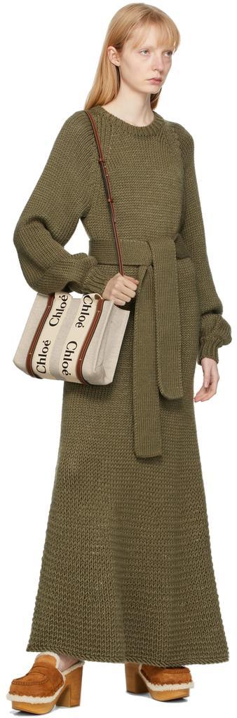 商品Chloé|Off-White & Brown Small Woody Tote,价格¥7034,第7张图片详细描述