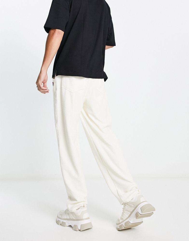 Fila corduroy joggers with logo in ecru商品第2张图片规格展示