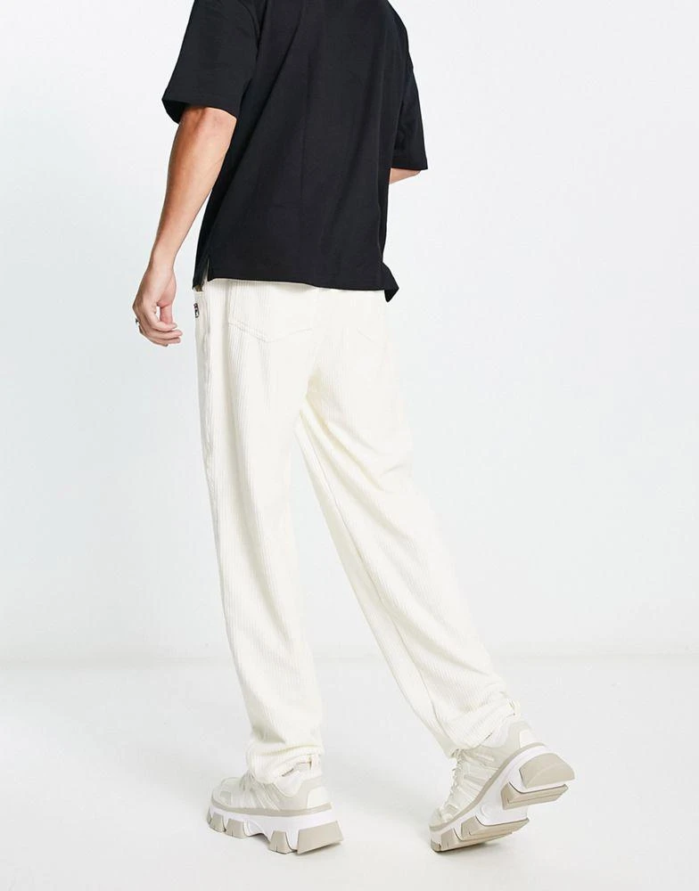 商品Fila|Fila corduroy joggers with logo in ecru,价格¥583,第2张图片详细描述