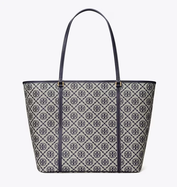 商品Tory Burch|汤丽伯奇女士T MONOGRAM拉链开合托特包单肩包子母包大号（香港仓发货）,价格¥2802,第1张图片