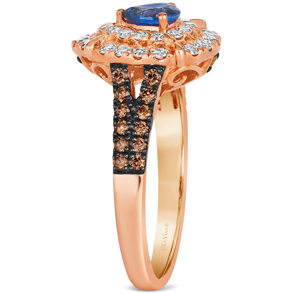 teardrop halo ring in 14k rose gold商品第3张图片规格展示