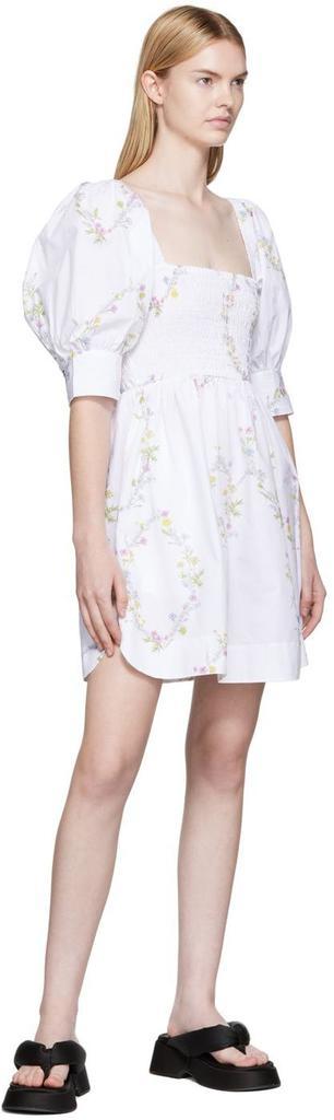 商品Ganni|白色拉褶连衣裙,价格¥1888,第6张图片详细描述