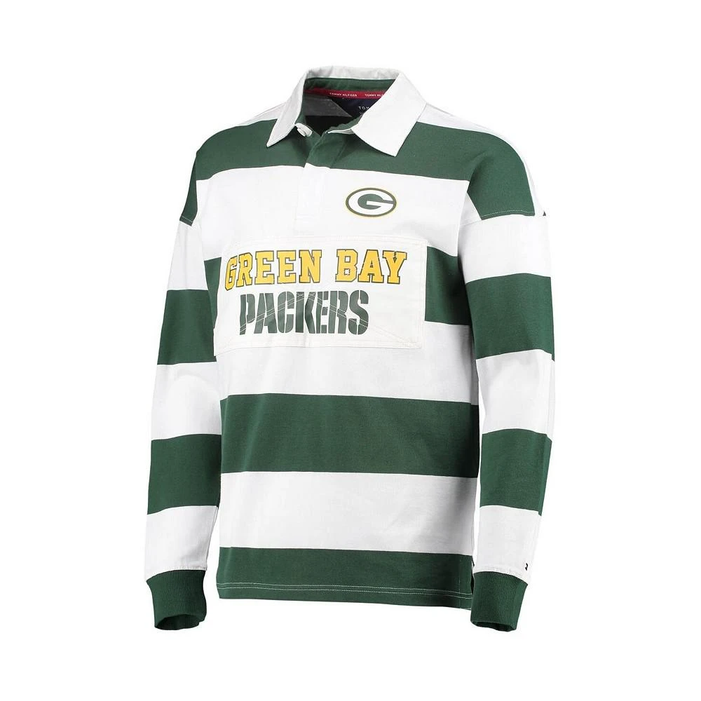 商品Tommy Hilfiger|Men's Green and White Green Bay Packers Varsity Stripe Rugby Long Sleeve Polo,价格¥974,第2张图片详细描述