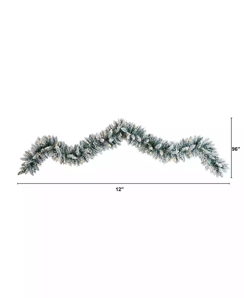 商品NEARLY NATURAL|Flocked Artificial Christmas Garland with 50 Warm LED Lights, 9',价格¥254,第2张图片详细描述