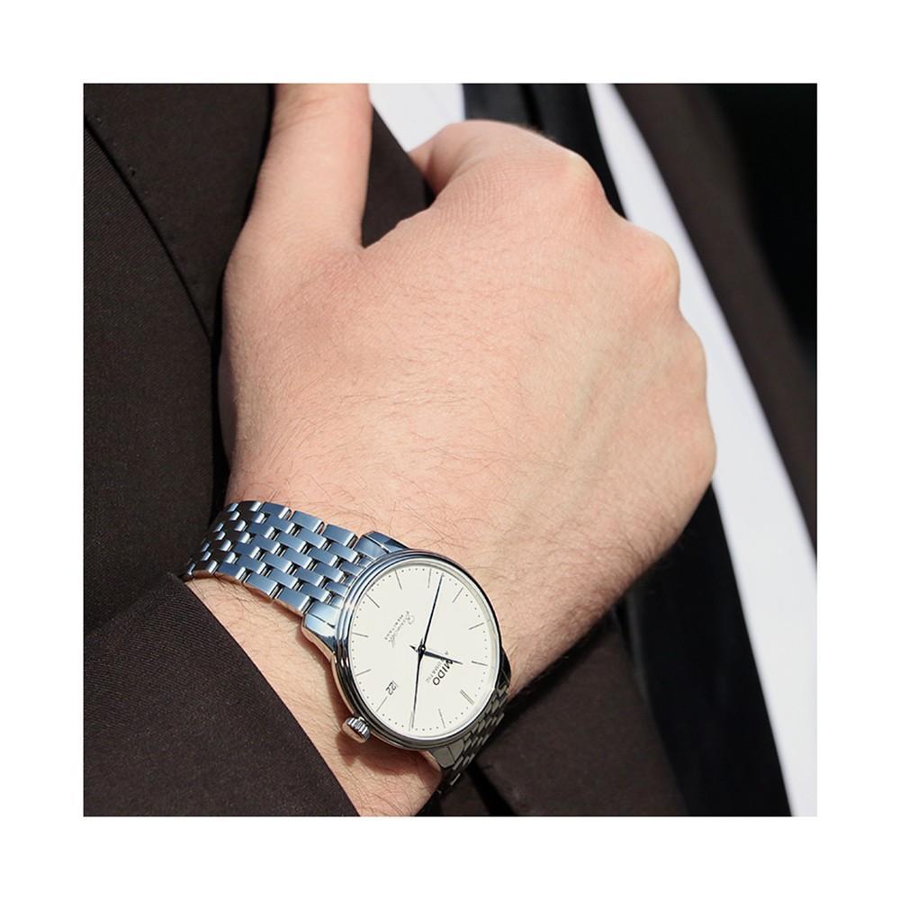 商品MIDO|Men's Swiss Automatic Baroncelli III Heritage Stainless Steel Bracelet Watch 39mm,价格¥7894,第6张图片详细描述