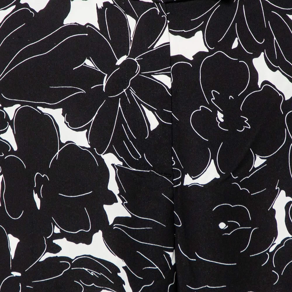 商品[二手商品] Oscar de la Renta|Oscar de la Renta Monochrome Floral Printed Silk Tapered Leg Pants M,价格¥1440,第4张图片详细描述