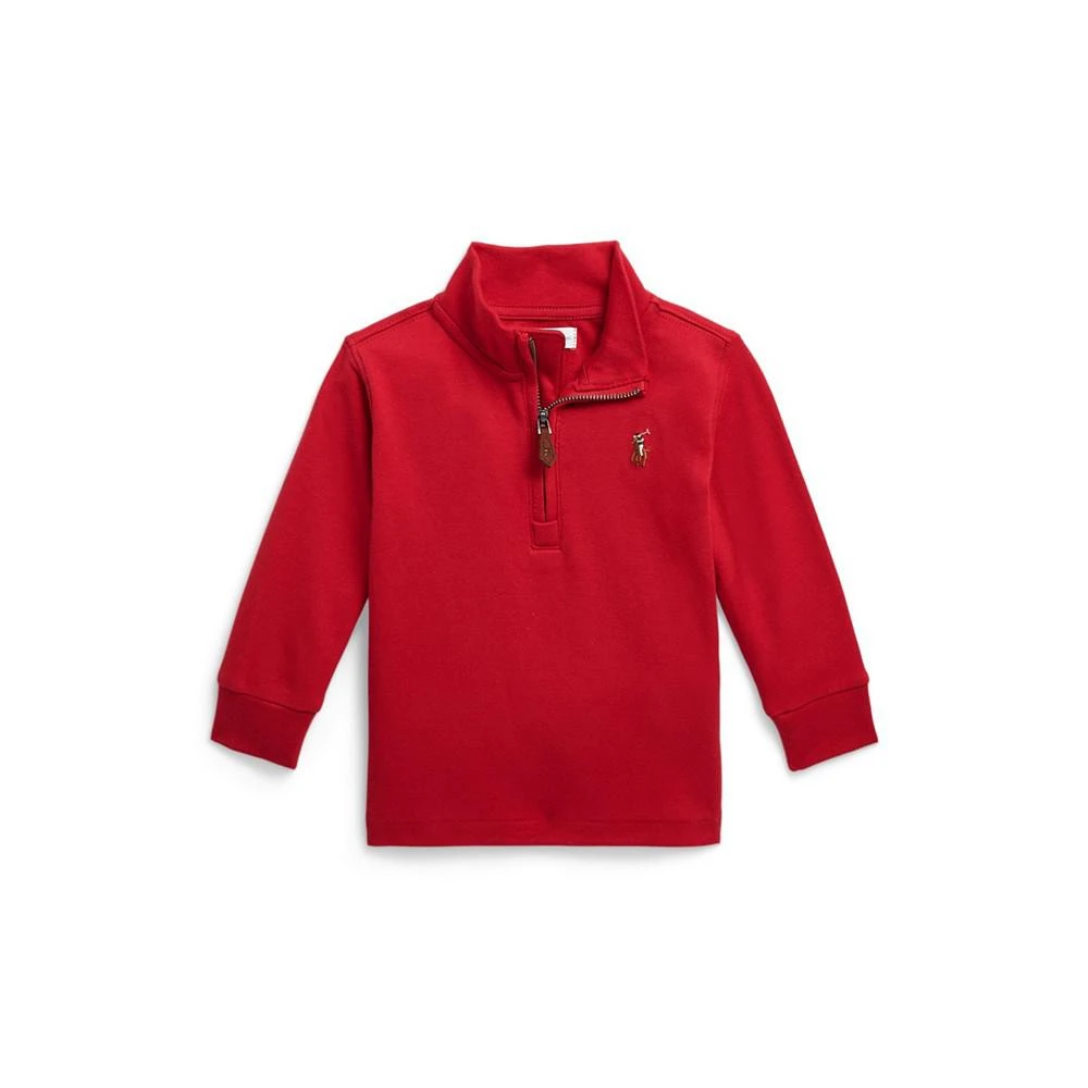 商品Ralph Lauren|Baby Boys Cotton Interlock Quarter Zip Pullover,价格¥263,第1张图片