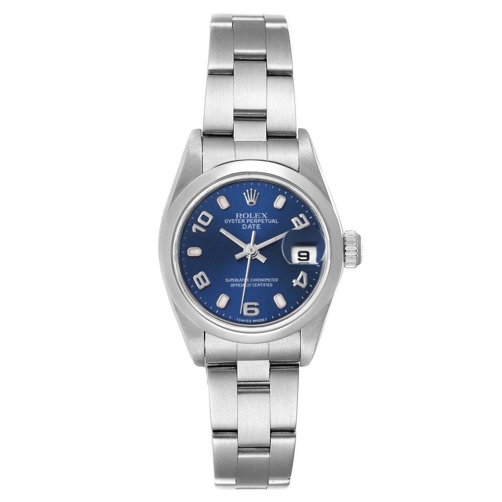 Date 26 Blue Dial Domed Bezel Steel Ladies Watch 79160商品第1张图片规格展示