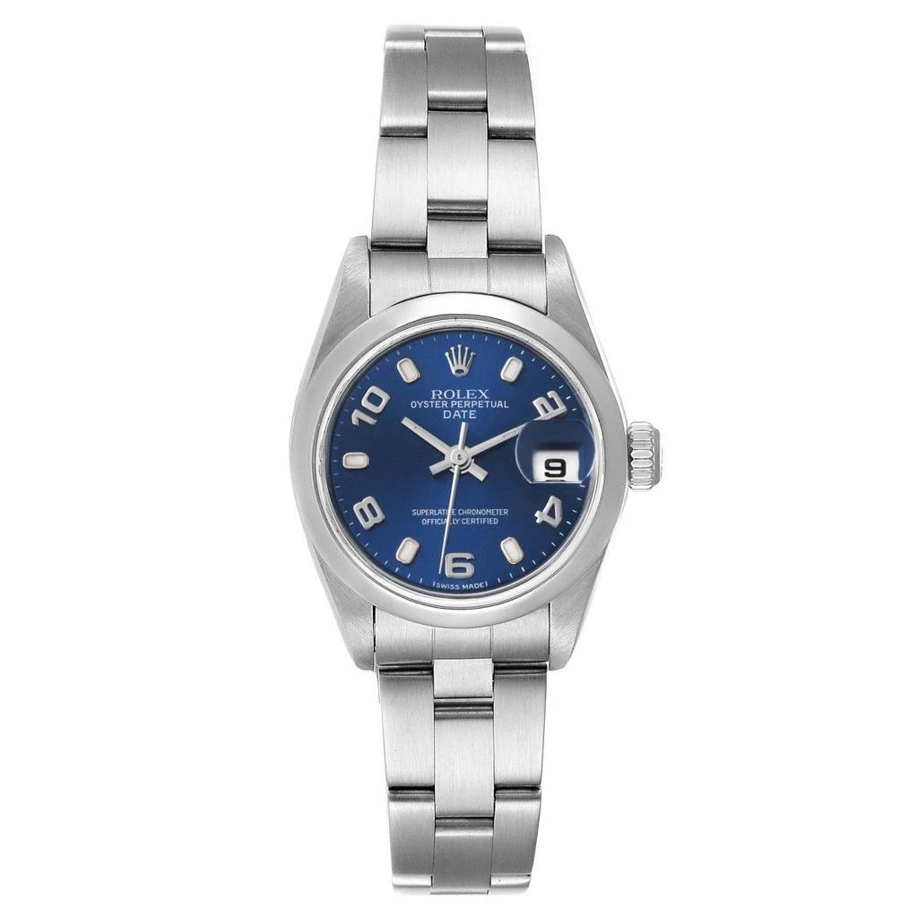 商品[二手商品] Rolex|Date 26 Blue Dial Domed Bezel Steel Ladies Watch 79160,价格¥32168,第1张图片