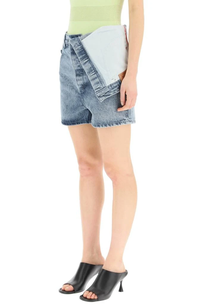 商品Y/Project|Y project denim shorts with asymmetrical waist,价格¥2032,第4张图片详细描述