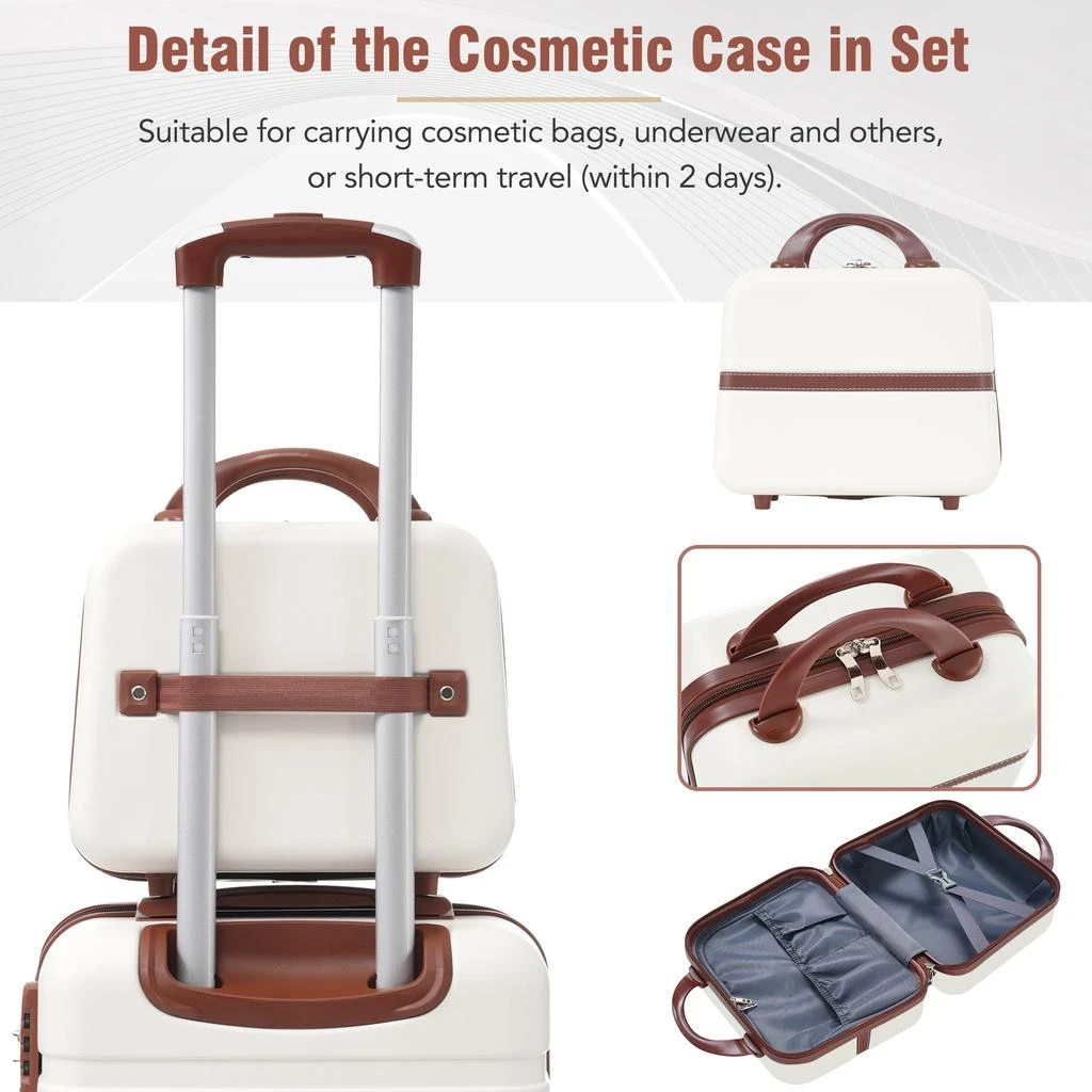 商品Streamdale Furniture|Streamdale 20 IN Hardside Luggage with Cosmetic Case,价格¥1035,第5张图片详细描述