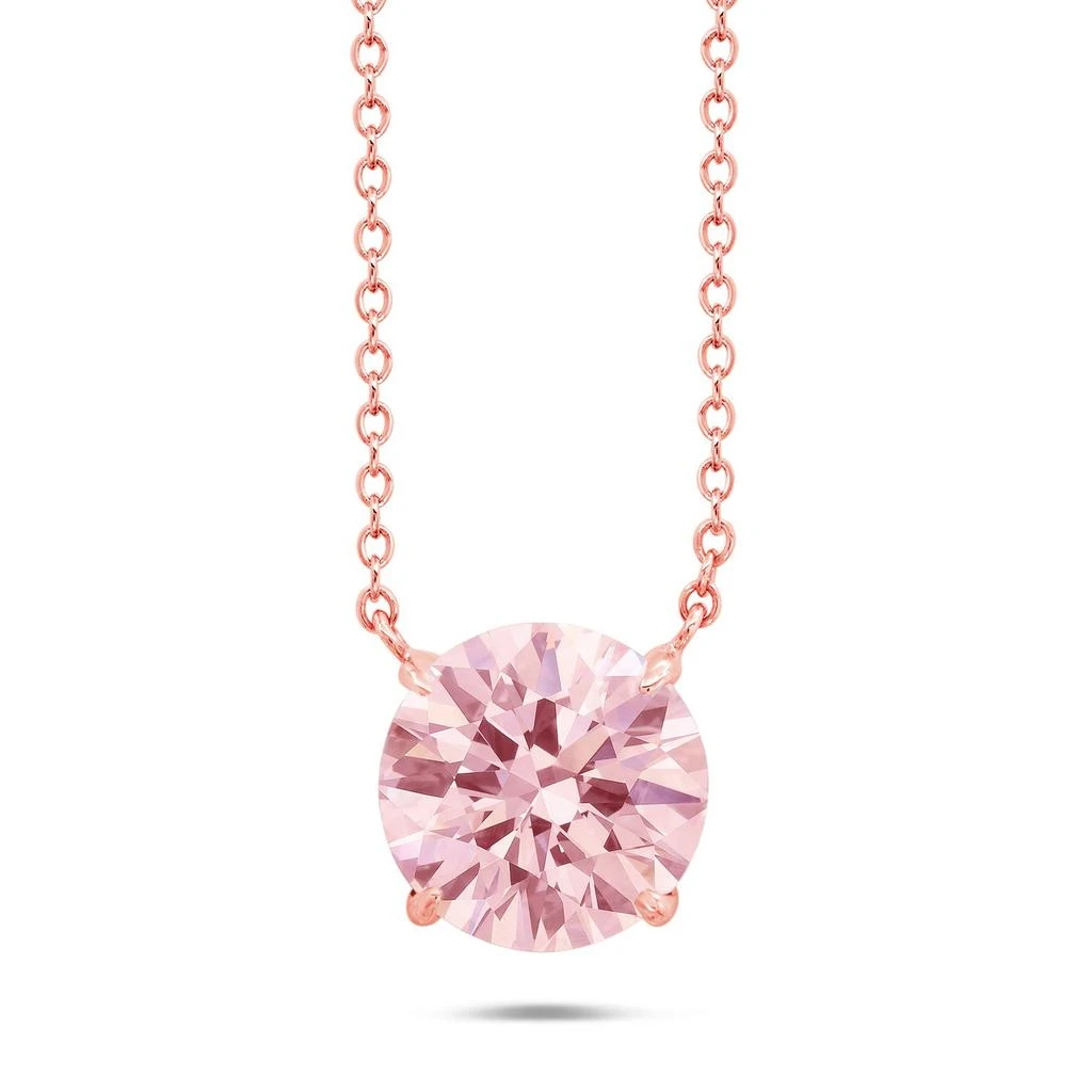 商品Nicole Miller|Sterling Silver and 14k Rose Gold Overlay Gemstone Round Solitaire Pendant Necklace on 18 Inch Adjustable Chain,价格¥398,第5张图片详细描述